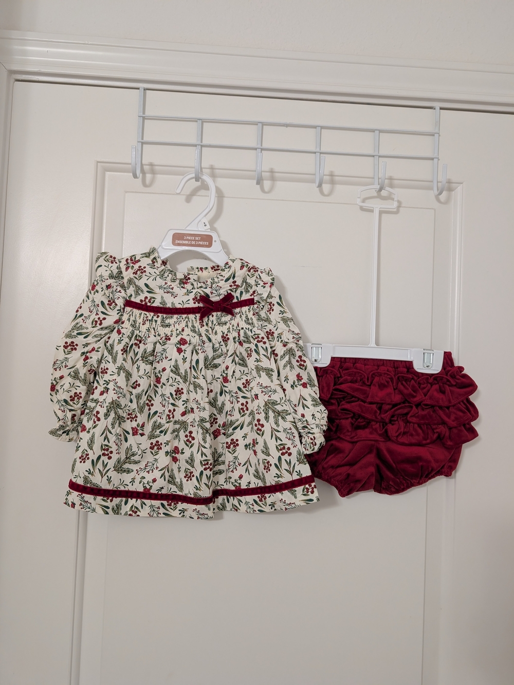 NWT Tommy Bahama Baby 6-9M Christmas Dress Bloomers Shoes 3 Piece Set